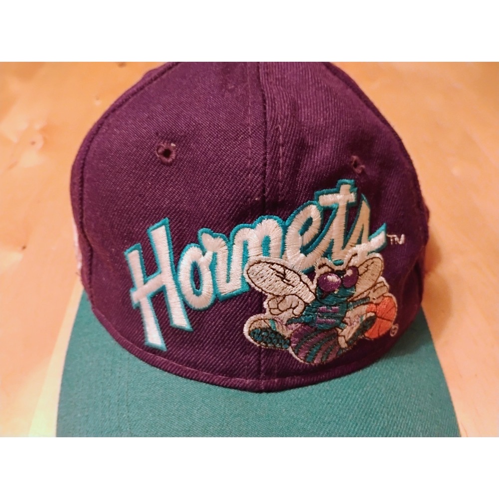 VTG 90s Charlotte Hornets Hat Cap Sports Specialties NBA Wool Blend Adjustable - Picture 13 of 14